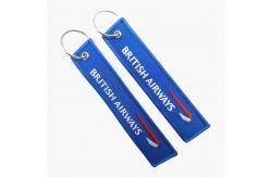 China BRITISH AIRWAYS Custom Embroidered Keychain Scratch Resistant Fabric Custom Patch Keychain supplier