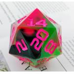 Single 20 Sided Glowing Resin Game Dice DND COC TRPG