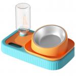 Pet Double Automatic Feeder Bowl With Lifting Water Dispenser 1.8kg for sale