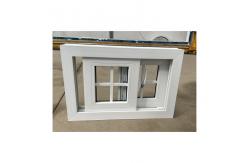 China Double Sliding Mesh Flush Sash PVC Sliding Window Clear Tempered Glass Window supplier