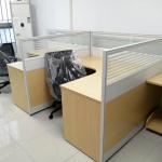 Office Space Modular 3 Person L Shape Workstation Partition Desk