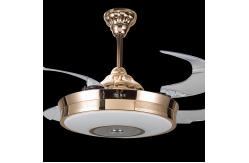 China Bladeless 5250lm 70W 42 Inch Retractable Ceiling Fan Light With Remote Control supplier
