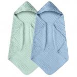 100% Cotton Soft Newborn Hooded Towel Newborn Towel Set With Simple Style for sale