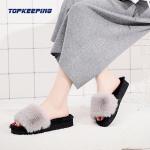 Custom Winter Outdoor Sliders Womens Fluffy For Lady for sale