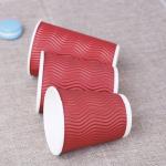ODM Double Wall Ripple 12oz Paper Muffin Cup With Lid