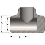 UNS C71500 SMLS DN 200x100 Target Tee CuNi 9010 3 х 2.5mm Butt Welding Fittings for sale