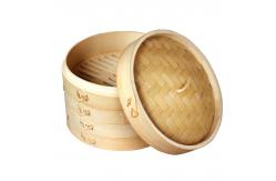 China Handmade Woven Steamer Drawer With Side Handles Dumplings Traditional Delicacies Bamboo Steamer supplier