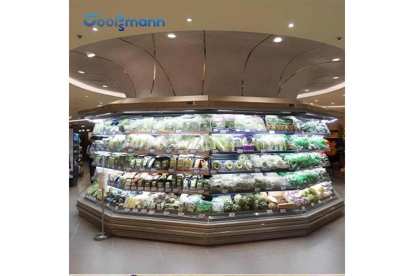 Air Cooler Open Display Chiller Frost Free Freezer Cabinet Automatic Defrost