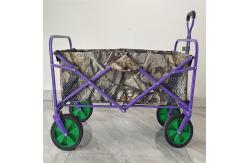 China PVC Coating Folding Wagon Cart With Retractable Handle Double Oxford Cloth Pockets supplier