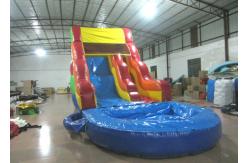 China Best sale rainbow inflatable water slide bright colour inflatable slide with pool supplier