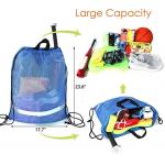 Beach BeeGreen Mesh Drawstring Bag Backpack Lightweight Heavy Duty For Sport