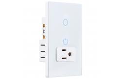 China IOS / Android Compatibility Wifi Smart Socket 15A With 1 Gang Wifi Switch supplier
