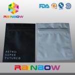 Flat three sides sealed mylar foil zipper with hange hole