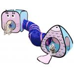 Best Crinkle Paper Collapsible Interactive Pet Cat Tunnels Tubes With Play Ball And Bell For Puppy for sale