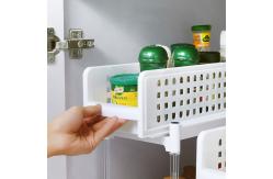 China 2 Tier Plastic Pull Out Shelves Plastic Organizer Shelf For Kitchen supplier