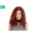 High Quality Synthetic Wigs Red Color No Lace Synthetic Curly Wigs Natural Looking for sale