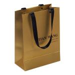 High End Custom Gold Paper Watches Bags Satin Ribbon Rope Logo Printing for sale