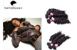 China Free Shedding 6A Remy Hair Weave , Natural Black Deep Wave Hair Extension supplier