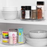 Round Plastic Clear Rotating Turntable Storage Organizer For Kitchen
