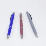 School Stationery Triangle Plastic Ball Pen Soft Coating Matt Ballpoint Pen With Logo for sale