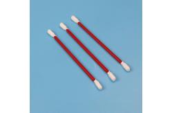 China Lint Free Solvent Resistant Dacron Polyester Tipped Cleanroom Swab With Red Handle supplier