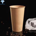 Biodegradable 14oz 22oz Custom Disposable Coffee Cups CMYK Printing for sale