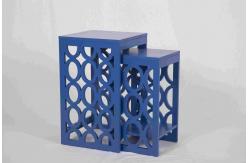 China Blue Modern Nesting Tables , Ergonomic Wooden Bedside Table 58 Cm Height supplier