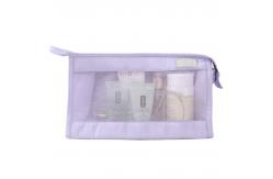 China Eco-Friendly Promotional Zipper Transparent Polyester Mesh Cosmetic Bag supplier