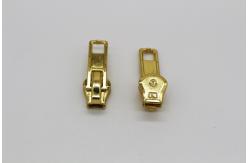 China Garment Unique Gold Double Metal Zipper Pulls Slider Jacket Zipper Replacement supplier