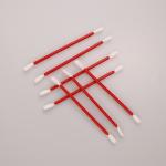 Lint Free 2 Layers Red PP Stick Cleanroom Polyester Swabs With Double Heads for sale