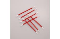 China Lint Free 2 Layers Red PP Stick Cleanroom Polyester Swabs With Double Heads supplier