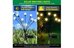 China 8 LED Outdoor Solar Firefly Lights Patio Pathway Solar Swaying Light 2700K supplier