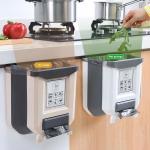 Plastic Household Garbage Hanging 13 Gallon Kitchen Trash Can With Compost Bin Waste Garbage Bin for sale
