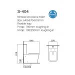 Two Piece Ceramic Wc Toilet Siphonic Rimless Floor Mounted
