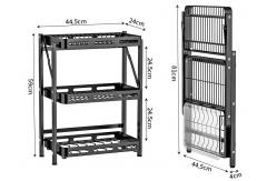 China Floor Standing Foldable Multi Layer Kitchen Shelf Dish Storage Rack Free Install supplier