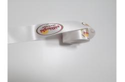 China Garment Webbing Polyester Fabric Tape With Silk Screen Printed Logo supplier