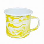Small Enamel Custom Mugs 350ml 500ml Speckle Coating EU FDA Certified Bottom Logo