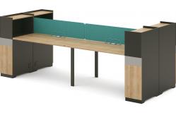 China 2.6M / 3M Office Table Cubicle Partition Melamine Table Partition Divider supplier