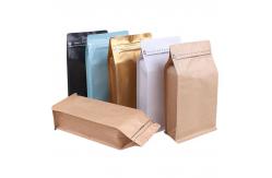 China Custom Eight Side Seal Flat Bottom Coffee Bag 250g 500g 1000g With Valve supplier