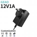 12V 1A Interchangeable Power Adapter ABS+PC Swappable Multi Function Adapter for sale
