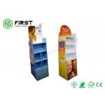 Customized Printing Advertising Cardboard Display Stand , Foldable POP Cardboard Display Shelf for sale
