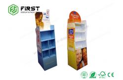 China Customized Printing Advertising Cardboard Display Stand , Foldable POP Cardboard Display Shelf supplier