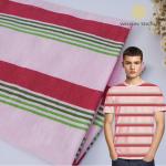 Plain Or Linen Cotton Striped Material Fabric For Polo Shirt 30S Yarn Weight for sale