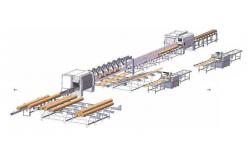 China Automatic Round log cutting Multi Blade Circular Rip Saw Production Line supplier