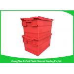 Industrial Plastic Attached Lid Containers , 600*400mm Assorted Height