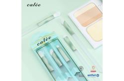 China 3pcs Eye Makeup Brush Customized Synthetic Hair And Plastic Handle PVC Packaging Box supplier