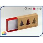 1c Print Kraft Drawer Paper Box WIth Christmas Tree Die Cut Window