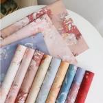 Korean Style Flower Bouquet Wrapping Paper with Vintage Rose Oil Painting Pattern 58*58cm Mixed Pulp for sale