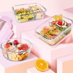 Stackable 1040ml 35oz Glass Food Container With Lids