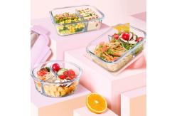 China Stackable 1040ml 35oz Glass Food Container With Lids supplier